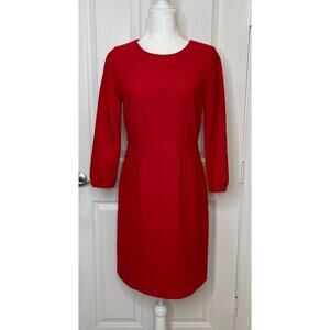 J Crew Collection Red Orange 100% Wool Dress size 4 Med